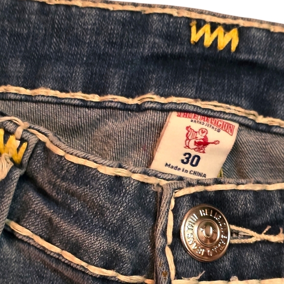 True Religion Ricky Super T Jeans 30 Flap Pocket Thick Stitch Y2K Denim - Picture 7 of 12